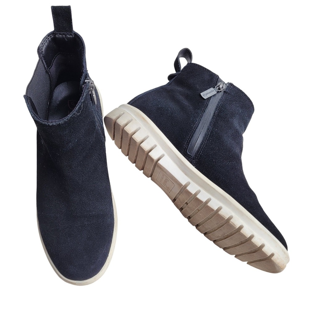 Blondo Florette Waterproof Black Suede Chelsea Sneaker Boots Zipper Gorpcore‎